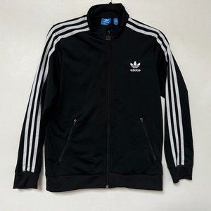 Adidas Youth Large Track Jacket Firebird Black Unisex Three Stripe Zipped